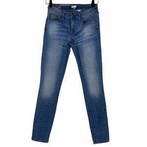 J.Crew Womens Slim Skinny Jeans Blue Stretch Medium Wash Pockets Low Rise 25 New